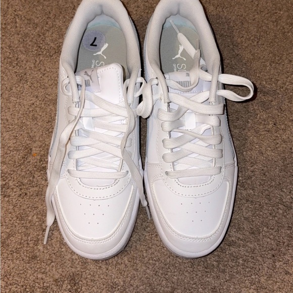Puma Shoes - Puma Classic White Lace-Up Sneakers